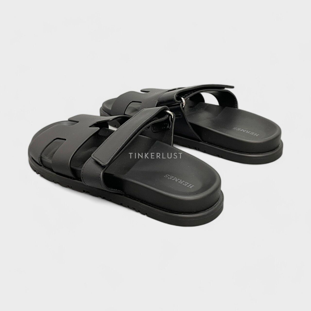 Hermes Chypre Black Sandals