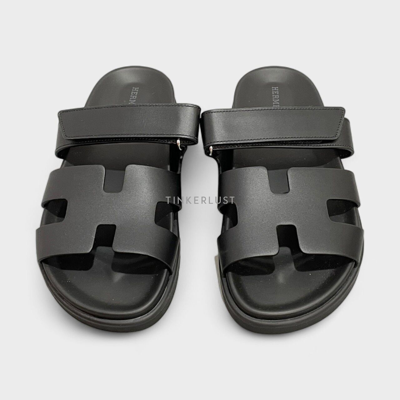 Hermes Chypre Black Sandals